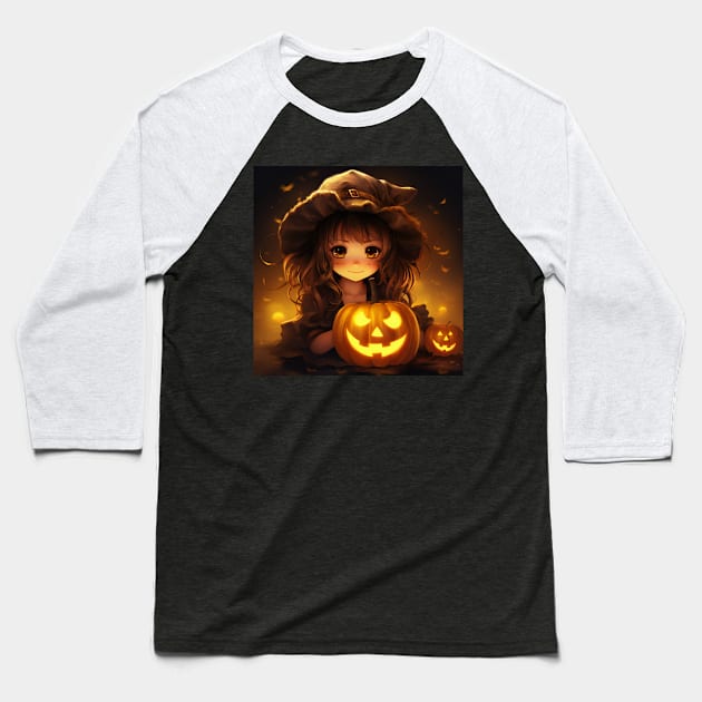 Halloween Jack o Lantern Baseball T-Shirt by NumberOneEverything